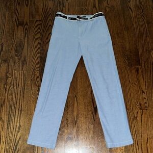 Polo Ralph Lauren Chambray flat front pants and navy shark belt size 14 NEW